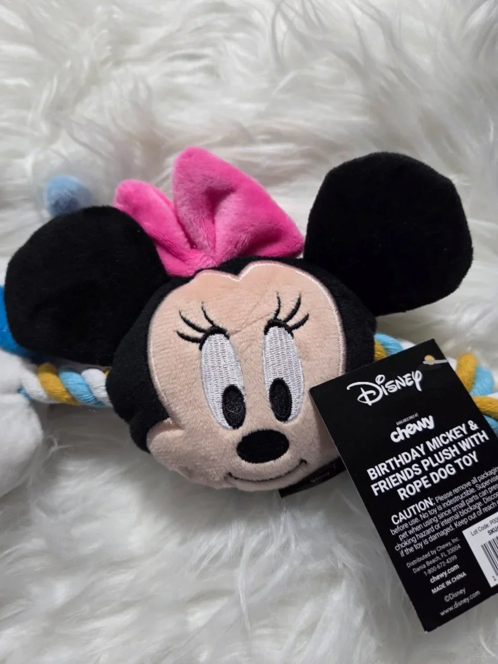 Chewy x Disney Birthday Mickey & Friends Plush Rope Dog Toy